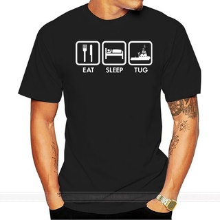 [S-5XL] เสื้อยืด ผ้าฝ้าย พิมพ์ลาย Eat Sleep Tug Tugboat แฟชั่นฤดูร้อน สําหรับผู้ชาย