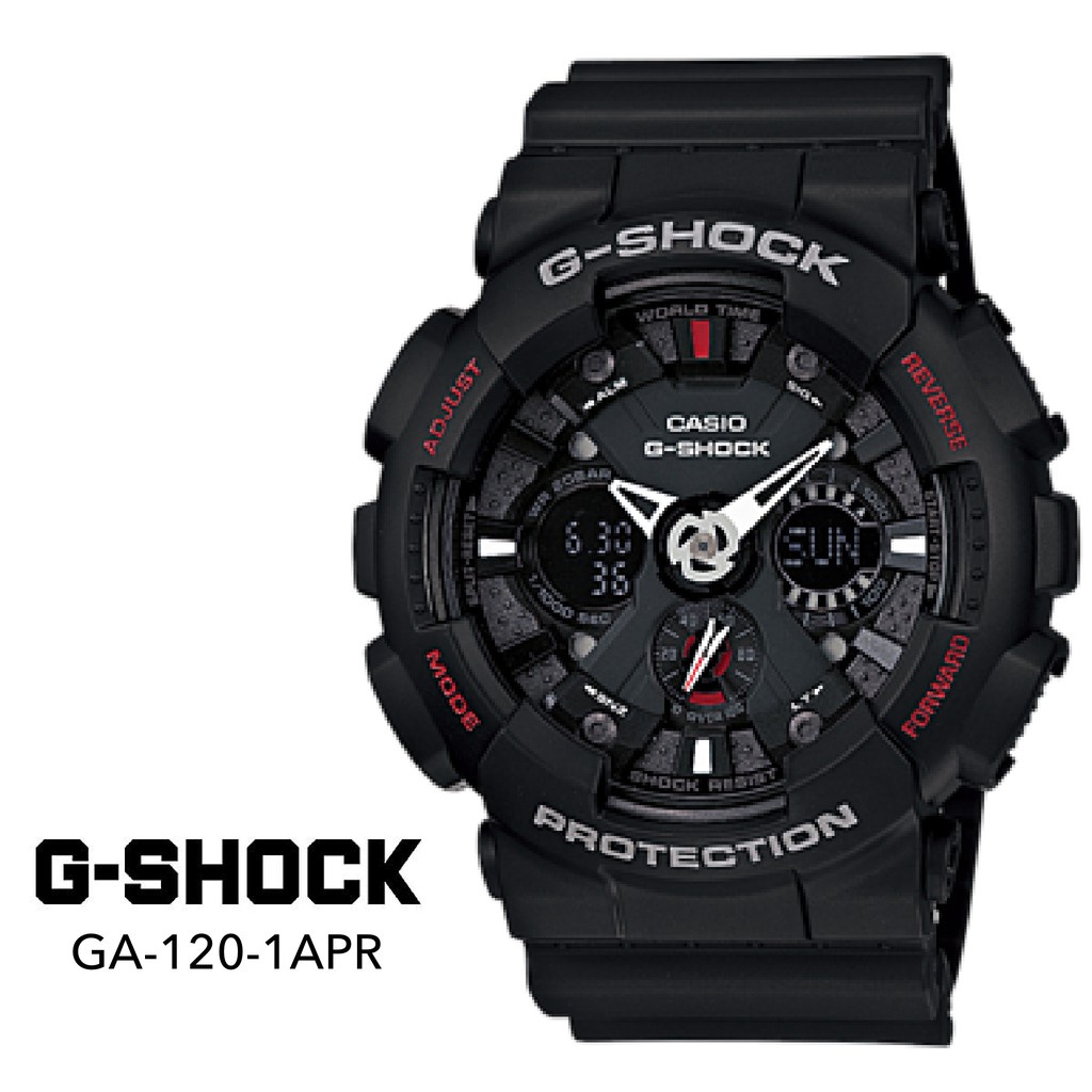 นาฬิกา-dw-นาฬิกา-casio-นาฬิกาข้อมือผู้ชาย-สายเรซิ่น-รุ่น-ga-120-1a-สีดำ-รับประกันห1ปี