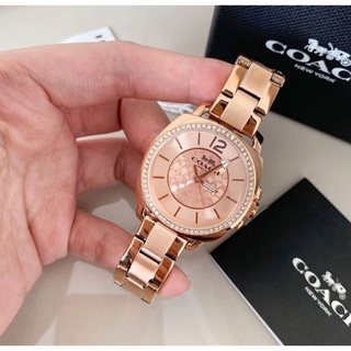 🎀 (สด-ผ่อน) A นาฬิกา สีโรสโกลด์ 34 มิล 14503142 Coach Womens Quartz Watch Rosegold