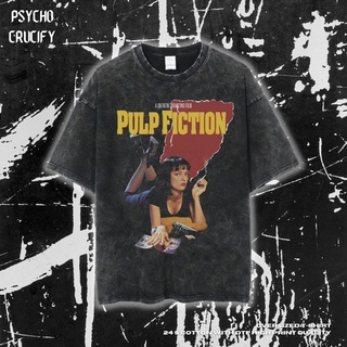 เสื้อยืด ขนาดใหญ่ พิมพ์ลาย Psycho Crucify Pulp Fiction | หินล้างทําความสะอาด | เสื้อเชิ้ต ลาย Pulp Fiction | เสื้อยืด ขน