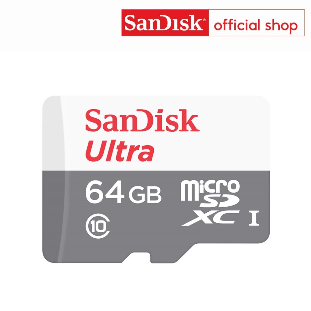 รูปภาพสินค้าแรกของSanDisk Ultra microSDXC UHS-I Class10 ความจุ 64GB (SDSQUNR-064G-GN3MN, Micro SD) ความเร็ว 100MB/s