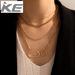 Punk necklace geometric multi-cold temperament wear 4-sweater chain for girls for women low pr
