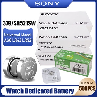 500PCS Original Sony 379 SR521SW AG0 D379 SR63 LR63 V379 1.55V Silver Oxide Battery For Watch Remote Toy Calculator Butt