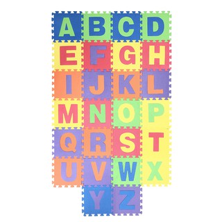 ราคาและรีวิวTHETOY แผ่นรองคลาน A-Z ขนาด 30x30 ซม หนา 0.8ซม  26 แผ่น/แพ็ค คละสี