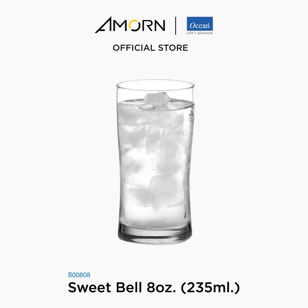 amorn-ocean-b00808-sweet-bell-แก้วสวีทเบล-ดริ๊งเเวร์-โอเชี่ยนกลาส-8-oz-235-ml-1-กล่อง-บรรจุ-6-ใบ