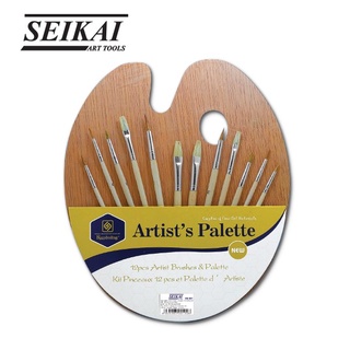 ชุดพู่กัน พู่กัน ARTS & PALETTE SEIKAI Round Painting Brush Flat
