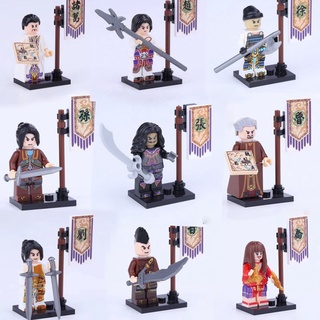 เข้ากันได้กับ Leging Minifigures San Guo Guan Yu Liu Bei Zhang Fei ของขวัญวันเกิด Building Blocks ของเล่นสําหรับเด็ก