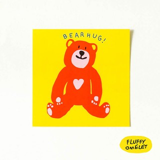 FLUFFY OMELET- BEAR HUG CARD 9X9 CM.