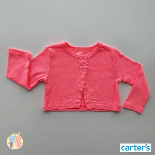 เสื้อคลุมแขนยาว สีชมพูสดใส แบรนด์ Carters ของใหม่