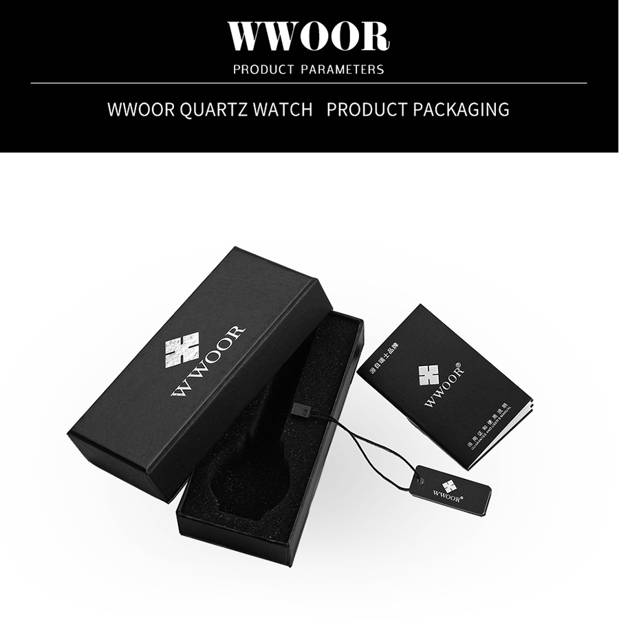 รูปภาพของ WWOOR นาฬิกาควอตซ์ กันน้ำ สายสเตนเลส สินค้าแฟชั่น สำหรับผู้ชาย-8830