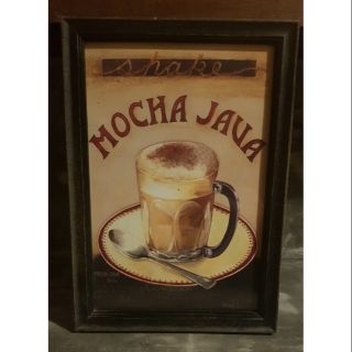 รูปภาพพร้อมกรอบรูป กาแฟ mocha วินเทจ
