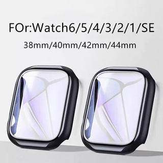 สินค้า เคสสำหรับแอป--เปิน iwatch Series1/2/3/4/5/6/ 7 38mm/40mm/42mm/44mm/41mm/45mmเคสWatch PC+Glass สาย watch SE