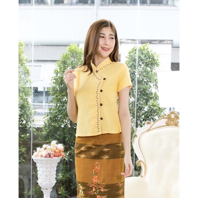 ภาพสินค้าลด 15% โค้ด ANURAK7 เสื้อพื้นเมืองผู้หญิงคอจีนกุ้น จากร้าน anurakcotton บน Shopee ภาพที่ 2