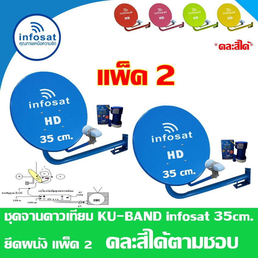 ชุดจานดาวเทียม-infosat-ku-band-35cm-ยึดผนัง-แพ็ค2-เลือกสีได้ตามชอบ