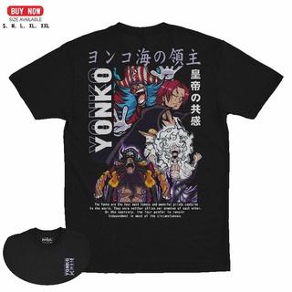 เสื้อยืดแขนสั้น แฟชั่นคลาสสิกYonko เสื้อยืด พิมพ์ลายอนิเมะ One Piece Gear 5 MONGKY D LUFFY