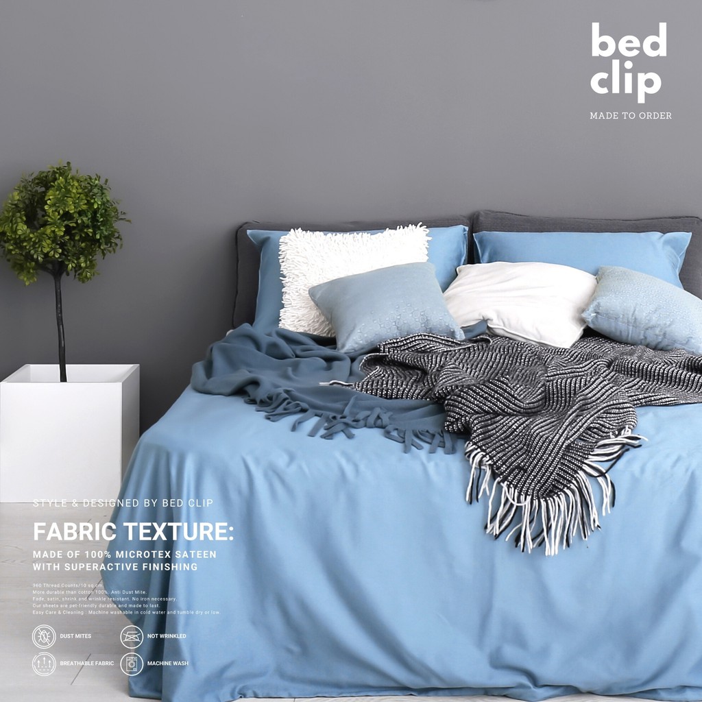 ผ้าปูที่นอน-9-5-ฟุต-ชุดผ้าปูที่นอน-เตียงคู่-เตียง-6ฟุต-3-5ฟุต-ต่อกัน-ชุดเครื่องนอน-สีพื้น-กันไรฝุ่น-bed-sheet-9-5-ft