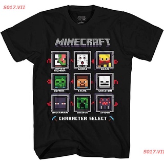 แขนสั้นพิมพ์ลาย NEW Cartoon COD การ์ตูน มายคราฟ Minecraft Character Select Big Boys  เสื้อยืดพิมพ์ลาย