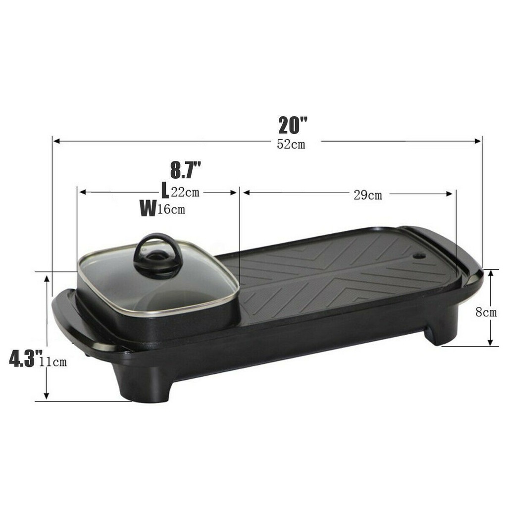 ภาพหน้าปกสินค้าหม้อสุกี้ยาว 2in1 เตาปิ้งย่างไฟฟ้า กระทะสุกี้ หม้อสุกี้ ชาบู กระทะเนื้อย่าง จากร้าน mingfeng_li บน Shopee