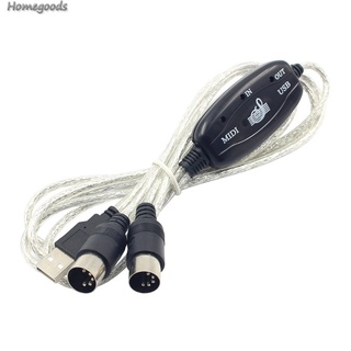 ภาพขนาดย่อของสินค้าGoods-Pro USB IN-OUT MIDI Adapter Cable PC to Music Electronic Keyboard Converter