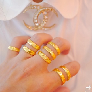สินค้า แหวนทองครึ่งสลึง  1.9 กรัม ลายเหลี่ยมรุ้ง(เลซอร์) ทองแท้ 96.5% ขายได้ จำนำได้ มีใบรับประกัน