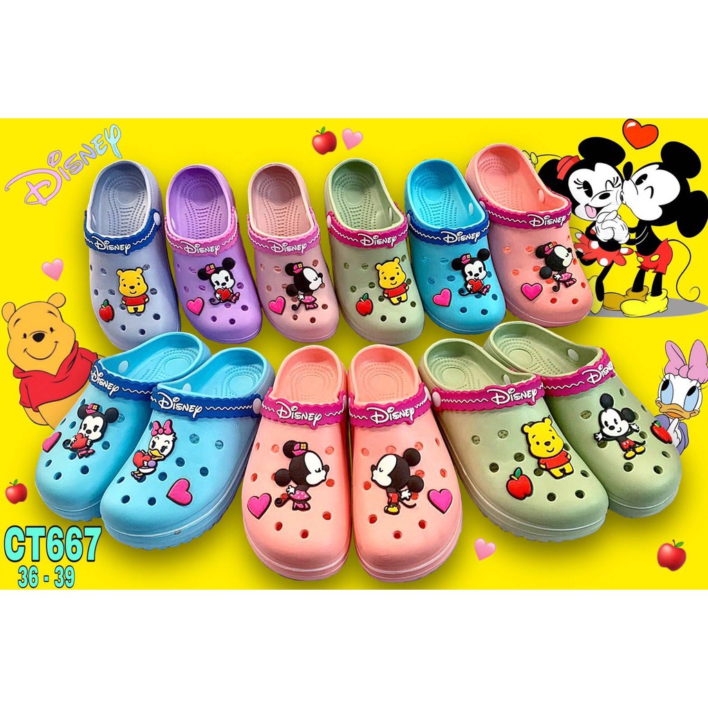 disney-ct666-670-รองเท้าหุ้มหัวผู้ใหญ่-ลายดิสนีย์-ใส่ในบ้าน-รัดส้น