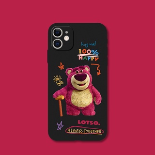เคสโทรศัพท์มือถือ ซิลิโคนนิ่ม Tpu ลายการ์ตูนหมีน่ารัก สีดํา สําหรับ เคสไอโฟน Case IPhone 13 mini 14 Pro 12 Pro Max Xr 6s 7 8 Plus X Xs 11 Pro Max SE2020 SE3 เคสซิลิโคน
