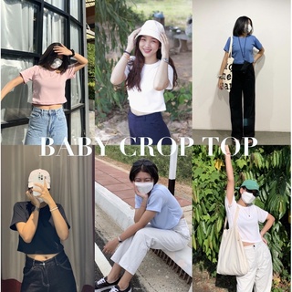 - Baby crop top - เสื้อครอปคอกลมใส่สบาย