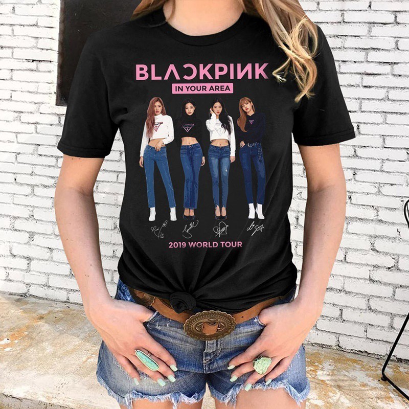 aเสื้อยืดพิมพ์ลาย-kpop-blackpink-in-yourworld-tour-สําหรับผู้หญิง-zzv5-เกาหลี