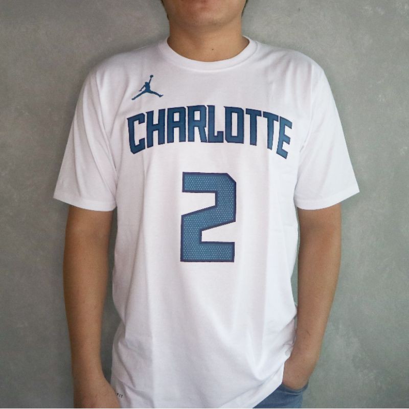 เสื้อยืดพิมพ์ลายแฟชั่นnike-เสื้อยืดบาสเก็ตบอล-พิมพ์ลาย-nba-gametime-hornets-2-ball