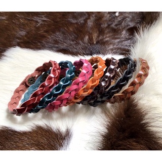 Leather Braided wrist strap สายข้อมือหนังแท้ สายข้อมือหนังถัก