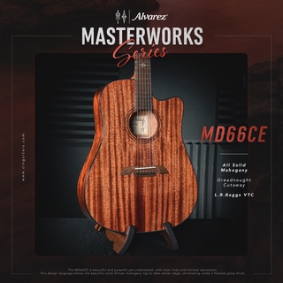 Alvarez MD66CE กีตาร์โปร่งไฟฟ้าทรง Dreadnought สเปค All Solid African Mahogany พร้อมกระเป๋า