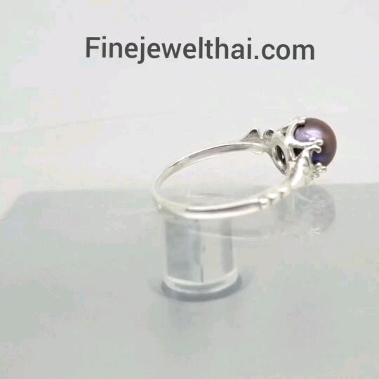 finejewelthai-แหวน-มุกแท้-แหวนเงิน-แหวนมุก-แหวนประจำเดือนเกิด-pearl-silver-ring-r1364pl-b