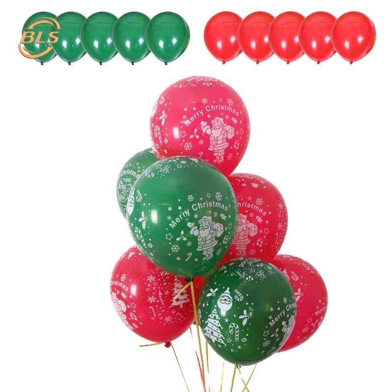 10pcs Christmas Latex Balloons 10inch Foil Print Balloons Birthday