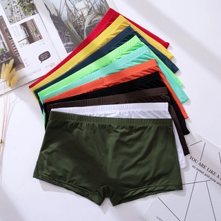 กางเกงบ็อกเซอร์ เอวต่ํา ผ้าเรยอน แบบบางพิเศษ ระบายอากาศได้ดี สีโปร่งใส สําหรับผู้ชาย