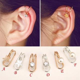 Simple U-Shaped Rhinestone Earrings Ear Clip
