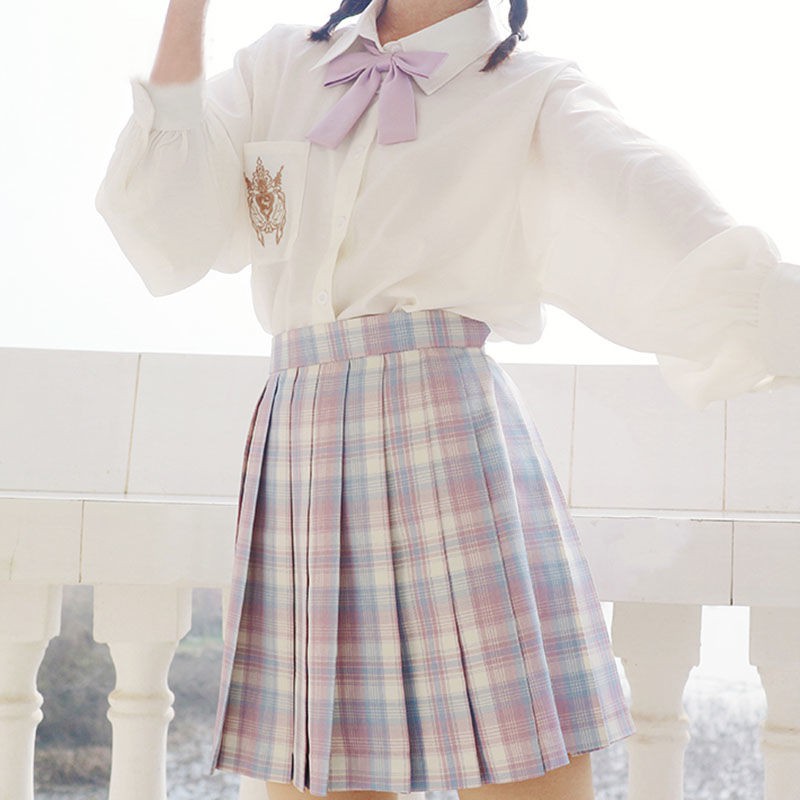 ชุดนักเรียนญี่ปุ่น-ชุดญี่ปุ่น-jk-ใหม่สำหรับฤดูร้อน-เสื้อเชิ้ตแขนยาว-ชุดกระโปรงจีบผู้หญิง-พร้อมส่ง