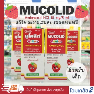 ภาพหน้าปกสินค้าMucolid มิวโคลิด สำหรับเด็ก รสสตอเบอรี่ ละลายเสมหะ บรรเทาอาการไอ 60 ml ที่เกี่ยวข้อง
