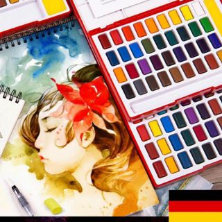 พร้อมส่งค่ะ^_^ สีน้ำตลับ 24/36และ48สี ฟรี!พู่กันแท้งค์อีก3อัน