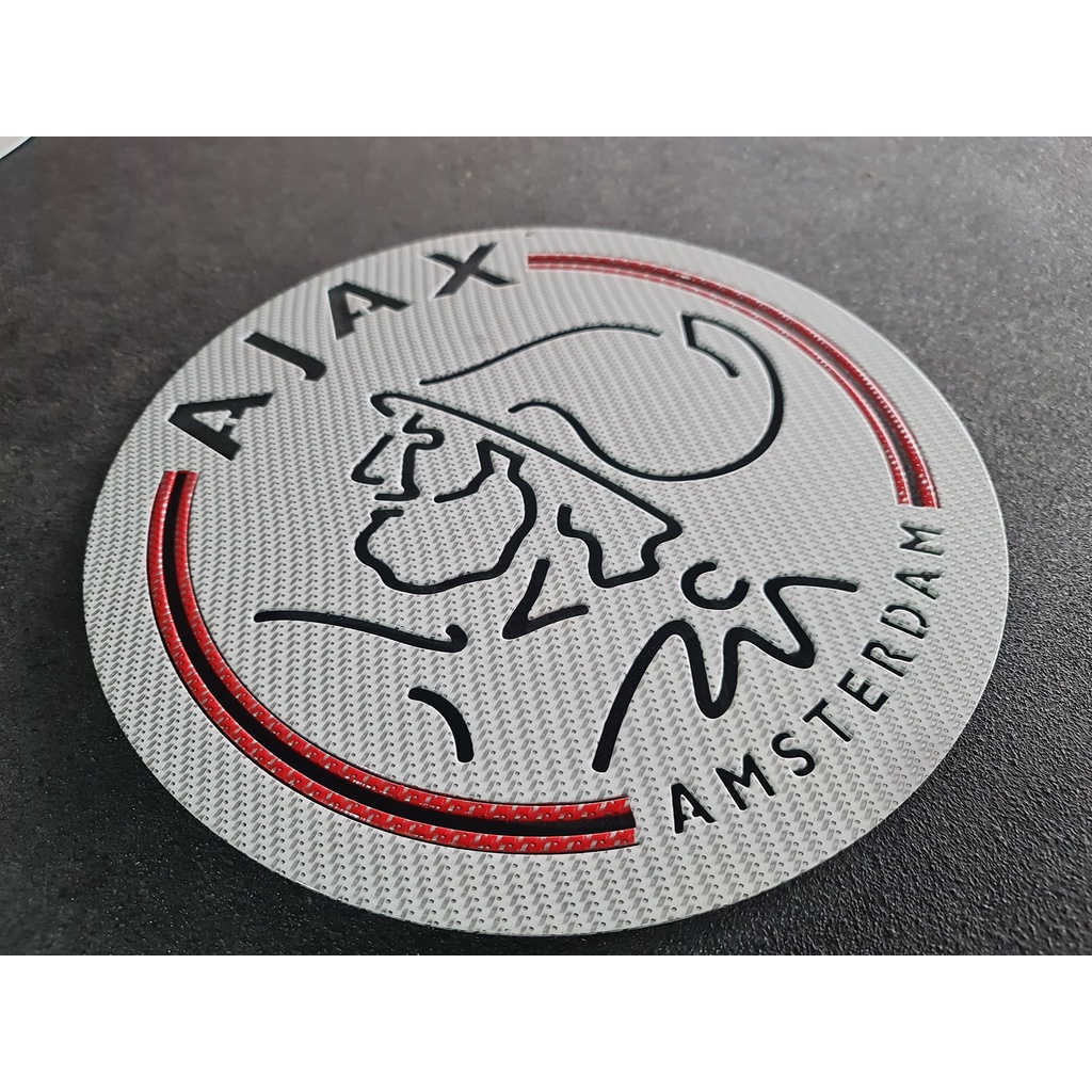 อาแจกซ์-อัมสเตอร์ดัม-โลโก้-ajax-amsterdam-เหล็กตัดเลเซอร์-ขนาด30x30cmสีเหมือนจริง-เคฟล่า-ใช้สีพ่นรถยนต์ภายนอกไม่เป็นสนิม