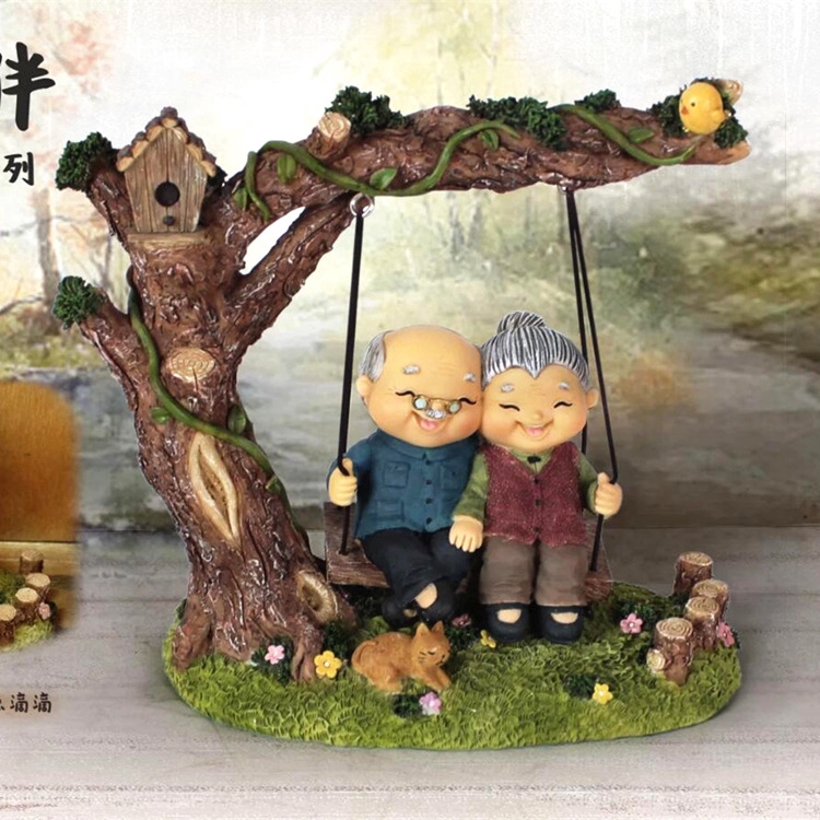 accompany-old-man-old-woman-swing-home-creative-desktop-gifts