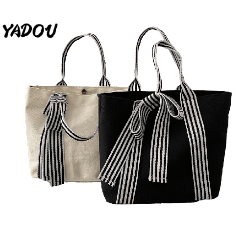 yadou-กระเป๋าผ้าใบหญิงแนวโน้มแฟชั่นความจุสูงกระเป๋าสะพายแบบพกพาเล็กสดหูกระต่ายสิริ