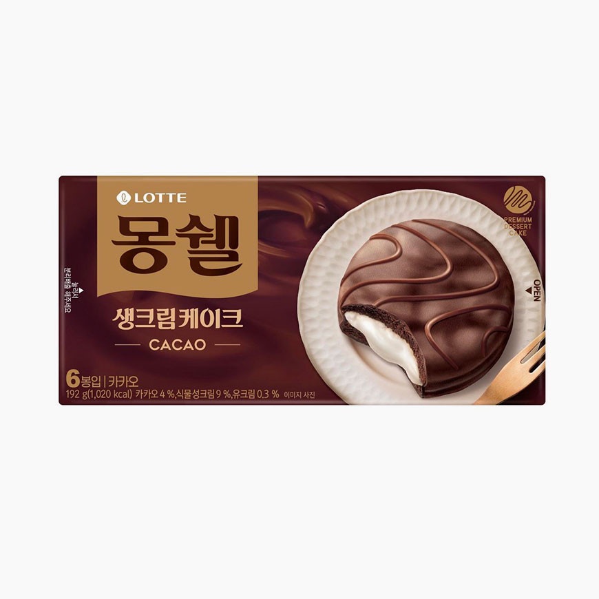 ภาพหน้าปกสินค้าLotte Mon Cher Cream Cake Cacao  :: เค้กช็อกโกแลตสอดไส้ครีมแสนอร่อยจากประเทศเกาหลี