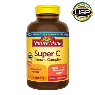 💥พร้อมส่ง💥 Nature Made Super C Immune Complex 200 เม็ด มีทั้งวิตามิน A, C, D3, E และ Zinc นำเข้าจากอเมริกา แท้100%