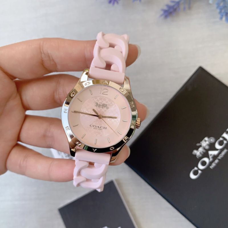 สด-ผ่อน-นาฬิกาสายยางซิลิโคนชมพู-เปียเกลียว-14503418-หน้าปัด-34-mm-coach-womens-gold-boyfriend-black-silicone-strap