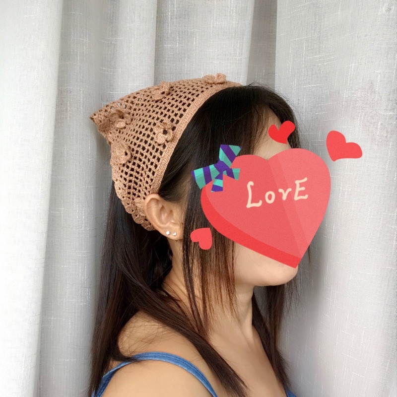 ที่คาดผมเกาหลีของแท้-headband-พร้อมส่ง-ผ้าคาดผม-ผ้าโพกผม-ลายดอกไม้บาน-ถักมือ