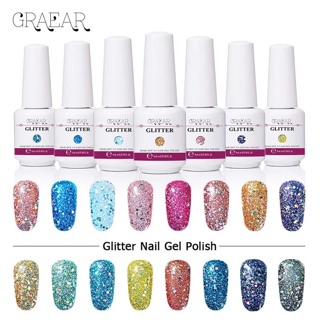 สีทาเล็บเจล GAREAR สี Glitter Bling Bling สีมาตราฐาน MSDS/SGS สีฮ่องกง ส่งฟรี + เก็บเงินปลายทาง