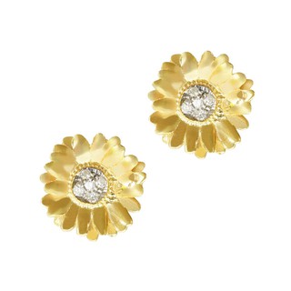 A.CEMI Mayweed Stud Earring ต่างหูเงินแท้ ชุบทอง 18K