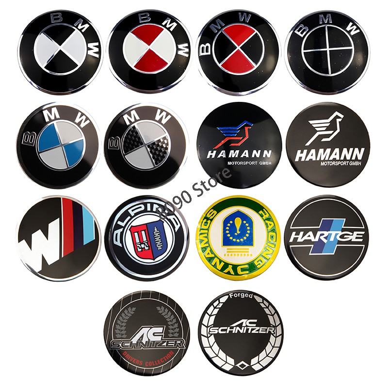 สติ๊กเกอร์ฝาครอบล้อรถยนต์สําหรับ-bmw-m-power-alpina-ac-hamann-hartge-4-ชิ้น