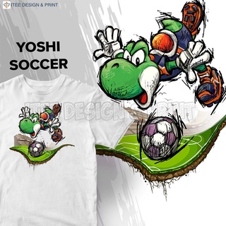 Super Mario Yoshi Soccer Football Fifa Baju Tidur Lengan Pendek Kemeja Kanak Men Fashion Shirt Short Sleeve Perempuan