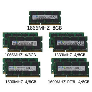 สำหรับ Samsung DDR3 4GB 8GB โน้ตบุ๊ค RAM SODIMM 1600Mhz 1333MHz 1066MHz 1.5v 240pin